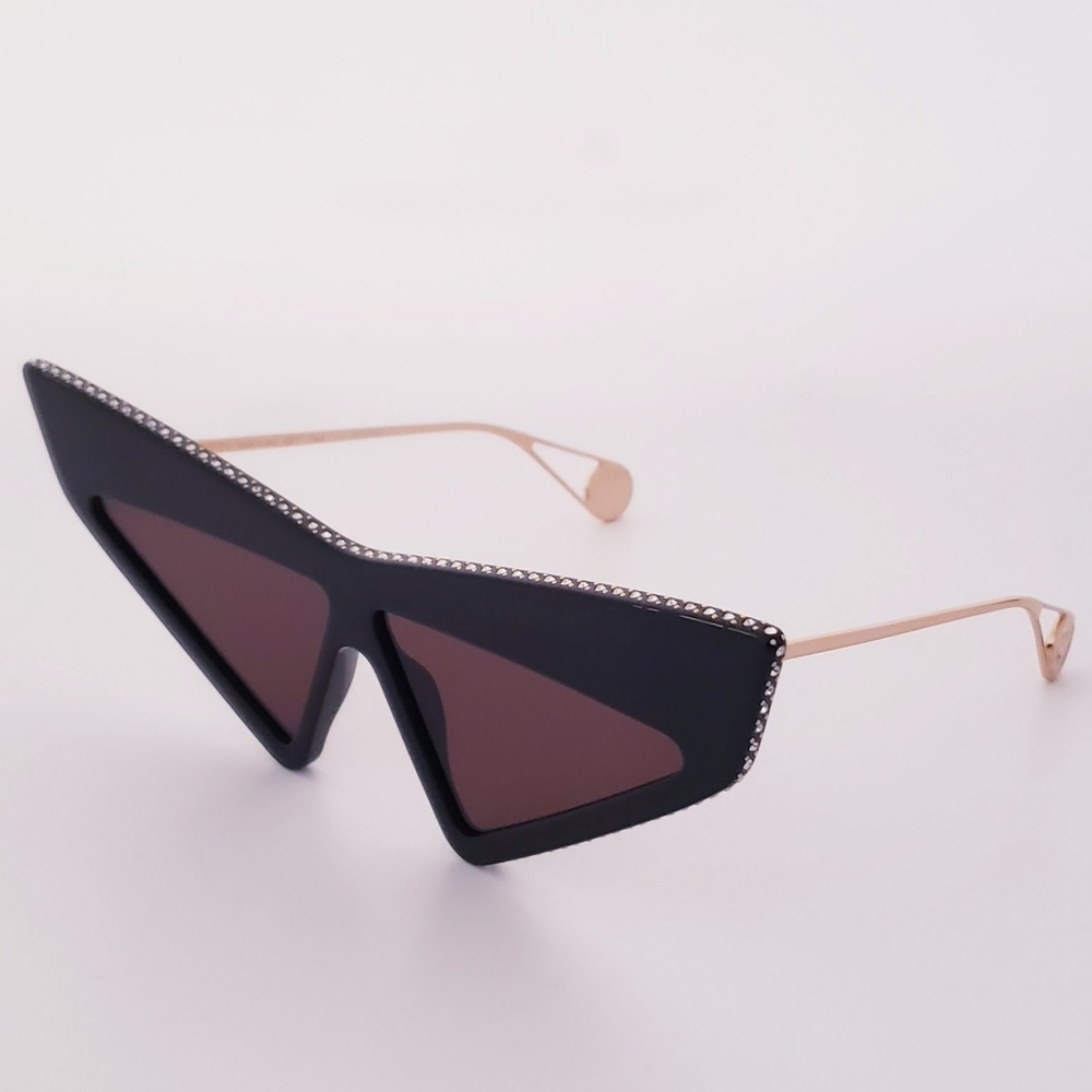 GUCCI Hollywood Forever Black Brown Mask Sunglasses NEW AUTHENTIC